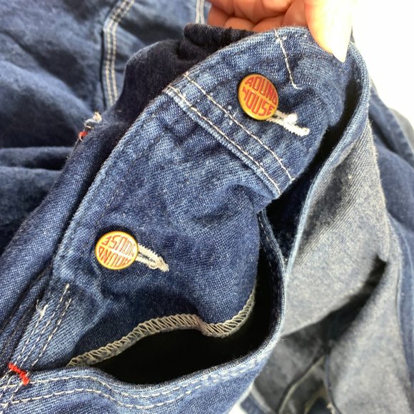 Vintage 1990s Roundhouse Mens Overalls 48 X 34 Dark Wash Blue Denim Cotton USA - Picture 7 of 11